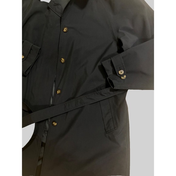 Vintage LL Bean Long Trench Coat Women's L Gore-Tex  Raincoat Black - Picture 4 of 6